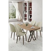 Hanah Home Trpezarijski set, 5 komada, Svetlozeleni