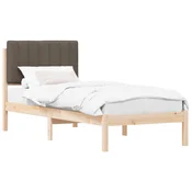 Vidaxl Posteljni okvir z oblazinjenim vzglavjem Taupe 80 x 200 cm