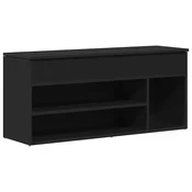 Vidaxl Lavica za čevlje črna 102x30,5x45 cm iz inženirskega lesa