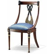 Casa Padrino Luxury Baroque Dining Room Chair Blue/Brown H. 98 cm - Made in Italy