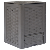 VIDAXL Vrtni kompostnik 60x60x83 cm 300 L rjav