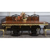 Casa Padrino luxury baroque dining table brown/black/gold - Handmade solid wood dining room table - Luxury dining room furniture in baroque style - Baroque furniture - Baroque furnishings