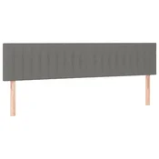 Vidaxl Posteljno vzglavje temno siva 160x5x78/88 cm blago