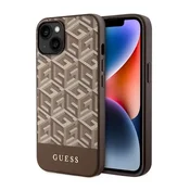 shumee Ovitek Guess GCube Stripes MagSafe - iPhone 14 Plus (rjav)