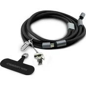 Trak Karl Lagerfeld univerzalni CBDY Ikonik Charm USB-C/USB-C kabel, trak črne barve (KLCCUCNMSCKIK)