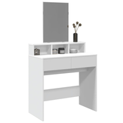 vidaXL Toaletna mizica z ogledalom bela 80x41x144,5 cm
