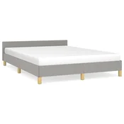 Vidaxl Posteljni okvir brez vzmetnice svetlo siv 140x200 cm tkanina