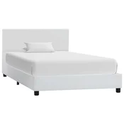 Vidaxl Posteljni okvir belo umetno usnje 90x200 cm