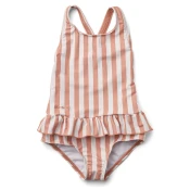 liewood® otroške kopalke amara stripe dusty coral/creme de la creme