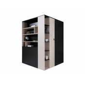 Kutna garderoba Omaha H120 Hrast, Crna, Bež, 190x135x135cm, Porte guardarobaVrata garderobe: Klasicna vrata