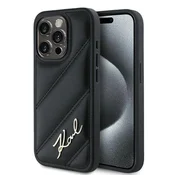 slomart Etui Karl Lagerfeld Diagonal Quilted Script za iPhone 14/15/13 - črno
