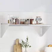 vidaXL Stenska polica 100x45x31 cm srebrna nerjaveče jeklo