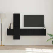 Set TV komoda Zidne 5 pcs Crni hrast Konstruirano drvo