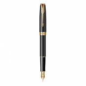 PARKER Naliv pero Sonnet Matte Black Lacquer - 1931517 Crna/Zlatna, Srednje tanki vrh (Medium), Plavo mastilo, 1 kom