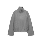 Pull&Bear Prehodna jakna pegasto siva