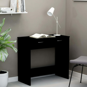 vidaXL Pisalna miza črna 80x40x75 cm iverna plošča