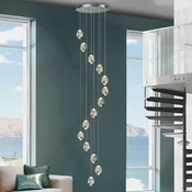 Schuller Valencia LED viseča svetilka Rocio, 14-svetlobna kromirana viseča svetilka 500 cm z - Dnevna soba/jedilnica - krom, prozoren - Steklo