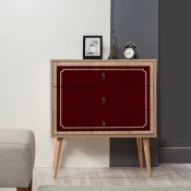 Hanah Home Komoda Trio-621, 80x90x40 cm, Bordo