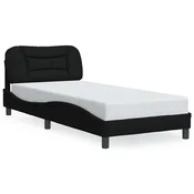 Vidaxl Posteljni okvir brez vzmetnice Hvar Črna 90x190cm Tkanina