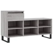 Vidaxl Omarica za čevlje siva sonoma 102x36x60 cm inženirski les