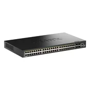 D-Link DGS-1530-52P Smart Managed Switch 48x Gigabit Ethernet (PoE+ max. 370 W) 4x 10G SFP+ 1x USB 2.0 1x console port