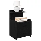 Nocni ormarici 2 kom s 2 ladice crne boje 40x36,5x62 cm