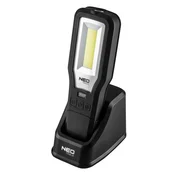 Delovna LED svetilka NEO TOOLS 550 lm COB, s polnilcem in bazo