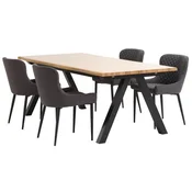 SANDBY D210 sto natur hrast + 4 PEBRINGE siva/crna