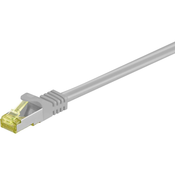 Goobay RJ45 mrežni prikljucni kabel CAT 7 S/FTP [1x RJ45 utikac - 1x RJ45 utikac] 25 m siva, sa zaštitom, pozlaceni uticni kontakti