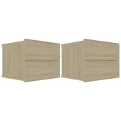 Vidaxl Nočne omarice 2 kosa sonoma hrast 40x30x30 cm iverna plošča