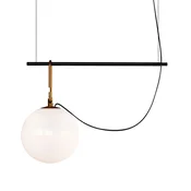 Artemide nh S1 22 viseča svetilka 55 cm krogla O 22cm - Dnevna soba/jedilnica - Dizajn - bela satenirana, črna, medeninasta - Steklo