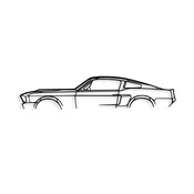 Wallity Zidna dekoracija 1967 Ford Mustang Shelby GT500 Silhouette, 70x15cm, Crna