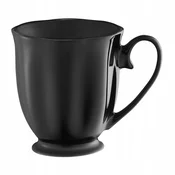 shumee Porcelanasta skodelica, mat črna, 300 ml, gladka, na nogici, 1 kos.