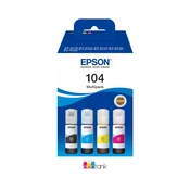 Epson EcoTank Tinte 104 Multipack 4er-Pack, črna, Gelb, Cyan, Magenta C13T00P640