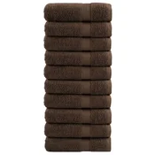 Vidaxl Premium brisače SOLUND 10 kosov rjava 70x140 cm 600 g/m2