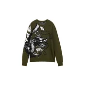 Desigual Pulover temno zelena/mešane barve