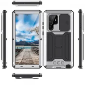 JUST Oklepni ovitek za Samsung Galaxy S22 Ultra, CamShield Slide, srebrn