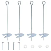 Zemaljska sidra 4 pcs Srebrna O10 x 40 cm Galvanizirani metal