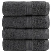 Vidaxl Premium brisače za goste SOLUND 4 kosi antracitne barve 30x50 cm 600 g/m2