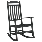 Vidaxl Zibajoči stol Črna 84 x 65 x 114 cm Smola