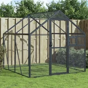 Vidaxl Ptičnica antracitna 1,79x2x1,85 m aluminij