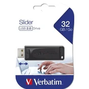 Verbatim 98697 Slider USB atmintine 32GB, USB-A 2.0, Juoda