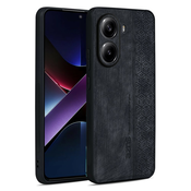 Premium maska Cube Leather za Xiaomi Redmi Note 14 5G sa ugradenom zaštitom za stražnju kameru - graphite black