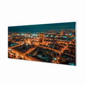 tulup.si Slika na akrilnem steklu Nočna panorama gdańsk cerkve 125x50 cm 4 obešalnika