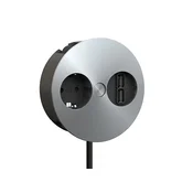 BACHMANN Ugradna utičnica Twist 1xšuko + 1 dupli USB srebrna