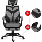Huzaro gejmerska stolica combat 5.0 grey ( 8362 )