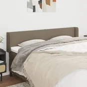 Vidaxl vidaXL Vzglavje postelje s krilci, sivo-rjavo, 183x16x78/88 cm, blago