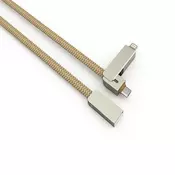 LDNIO LC87 QC zlatni kabl za punjac USB A (muški) na micro USB/lightning (muški) iPhone 5/6/6S 1m