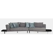 Casa Padrino luxury sofa gray/black 357 x 120 x H. 65 cm - Curved living room sofa - Hotel sofa - Living room furniture - Hotel furniture - Luxury furniture - Luxury furnishings