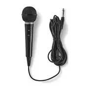 Nedis MPWD01BK karaoke mikrofon, 6.35mm -75dB sensitivity, 80Hz-12kHz +/-3dB, 5.0m